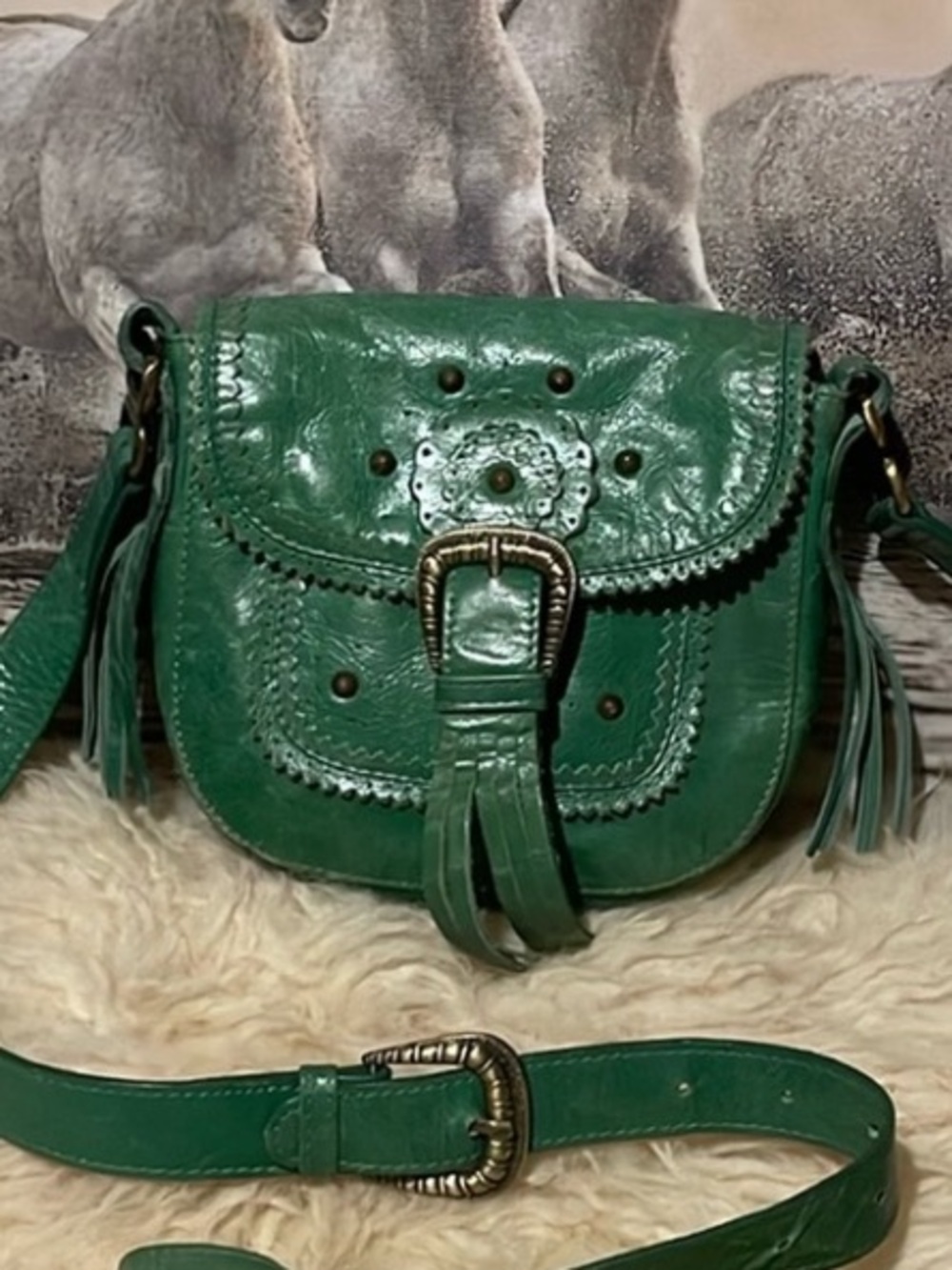 Matthew Williamson green leather bag